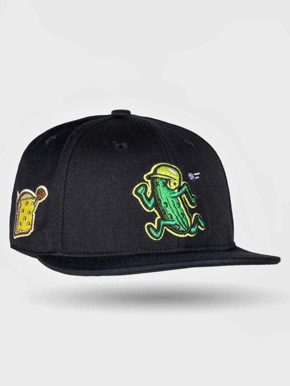 Baseballism pickle Black Fitted Hat Size 7 1/4 Like New
